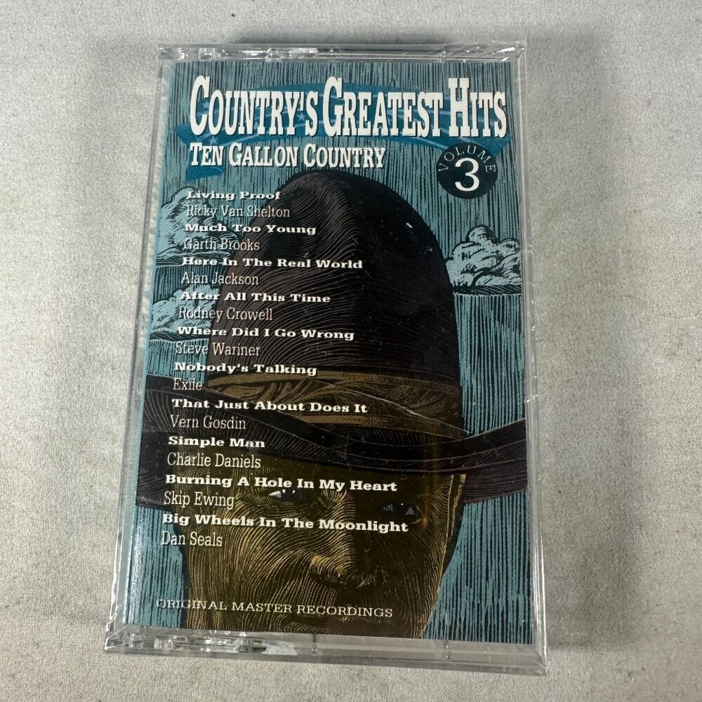 Countrys Greatest Hits: Ten Gallon Country Vol. 3 Cassette 1990 Sealed Rare